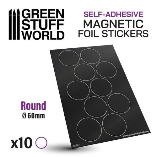 Round Magnetic Sheet SELF-ADHESIVE -  60mm