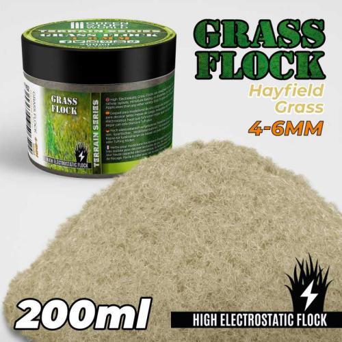 Static Grass Flock 4-6mm - HAYFIELD GRASS - 200 ml