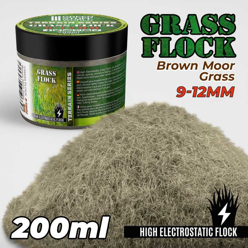 Static Grass Flock 9-12mm - Brown Moor Grass - 200 ml