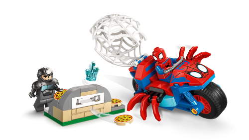 LEGO Spidey Spidey på sin motorcykel mot Rhino 11206