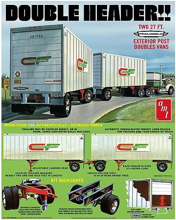 Double Header Two 27 ft Trailmobile Exterior Post Doubles Vans 1/25