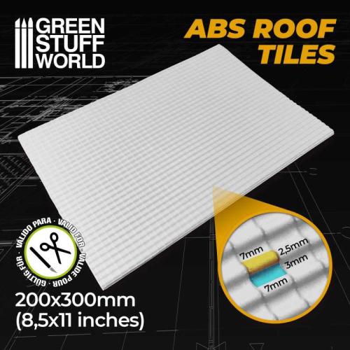 ABS Plasticard - ROOF TILES Textured Sheet - A4