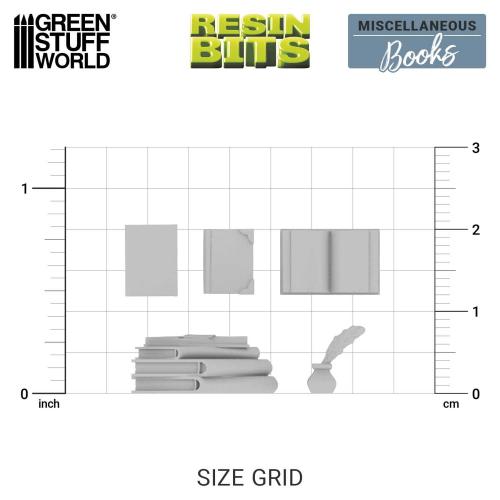 Green Stuff World: 3D Printed Resin Set - Resin Books (21) (1:35)