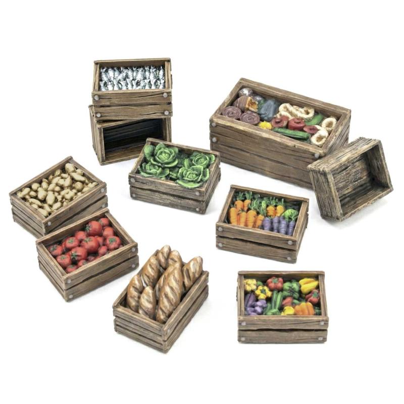 Wooden Food Crates (12) (1:48)