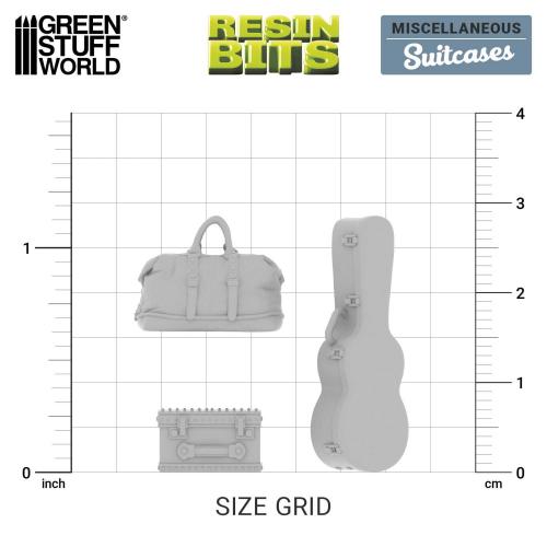 Green Stuff World: 3D Printed Resin Set - Suitcases (9) (1:35)