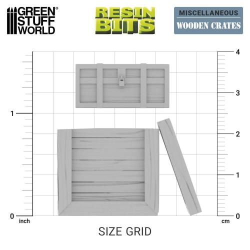 Green Stuff World: 3D Printed Resin Set - Wooden Crates (5) (1:35)