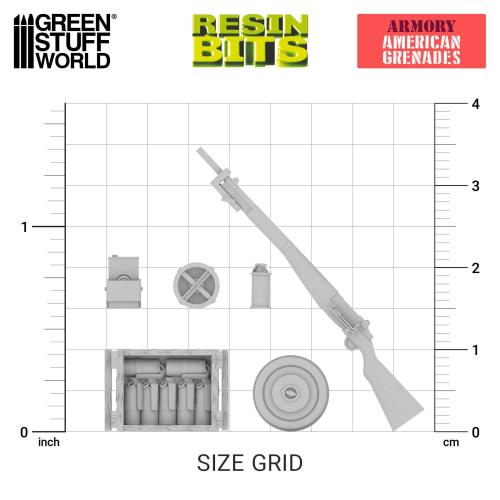Green Stuff World: 3D Printed Resin Set - WWII American Grenades (50) (1:35)