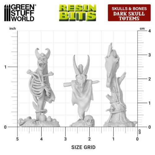 3D printed set - Dark Skull Totems (1:48-1:35) (8)