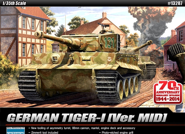 Pz.Kpfw.VI Tiger1 Mid Version 70th Anniversary Normandy Invasion 1/35