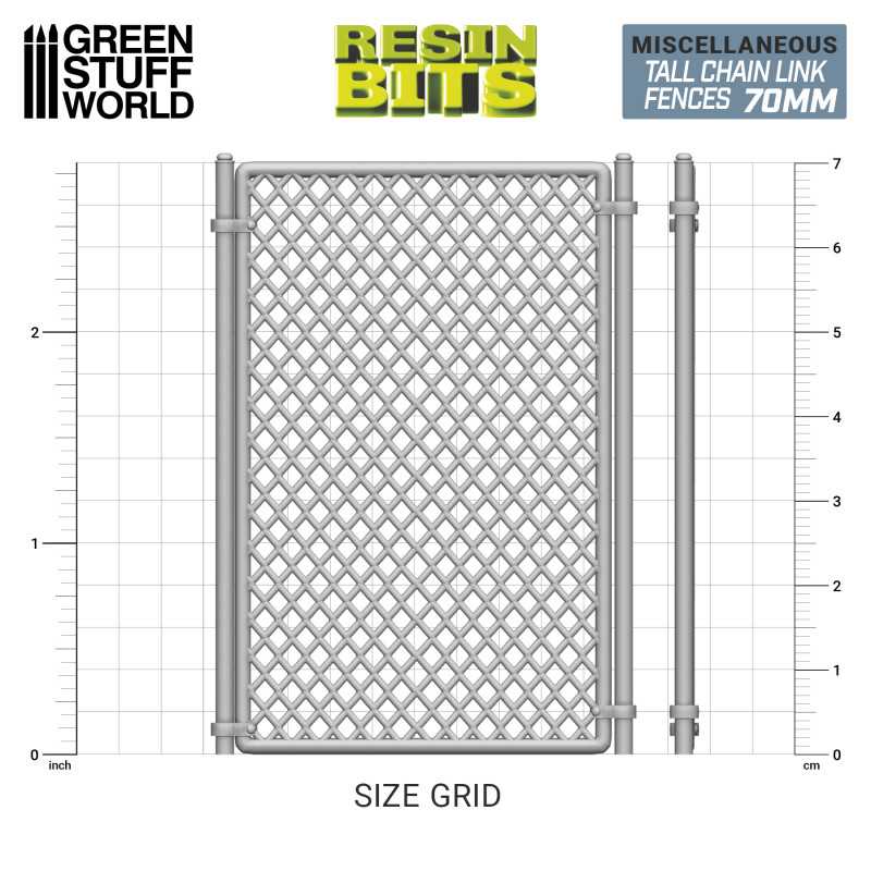 3D Printed set - Chain Link Fences 70mm