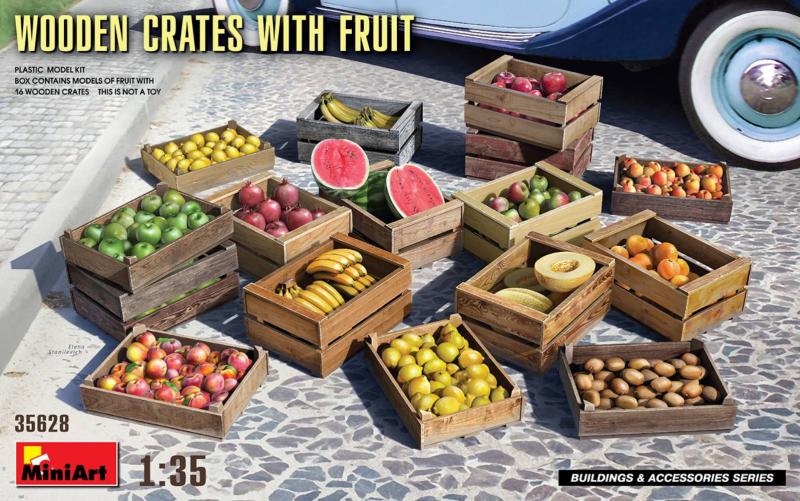 Wooden Crates with Fruit 1/35