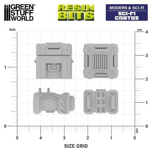 Sci-fi Crates (x12) (1:48)