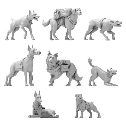 Green Stuff World: 3D Printed Resin Set - War Dogs (9) (1:48)