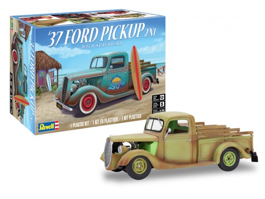 37 Ford Pickup with surfboard 2N1 1/25