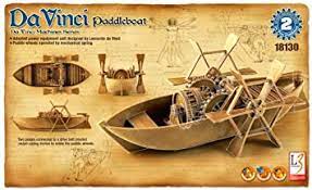 Leonardo da Vinci Paddelboat (NO GLUE, moveable parts)