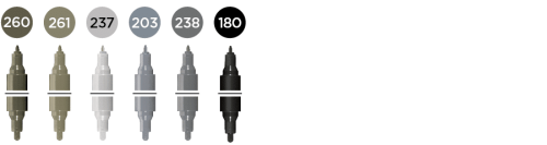 Molotow ONE4ALL Acrylic Twin Grey Set – 6-pack