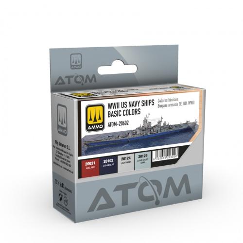 ATOM Set WWII US Navy Ships Basic Colors 4x20 ml
