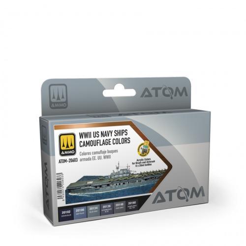 ATOM Set WWII US Navy Ships Camouflage colors 6x20 ml