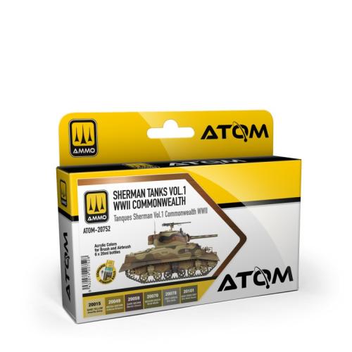 ATOM Sherman Tanks Vol 1 WWII Commonwealth Set 6x20 ml