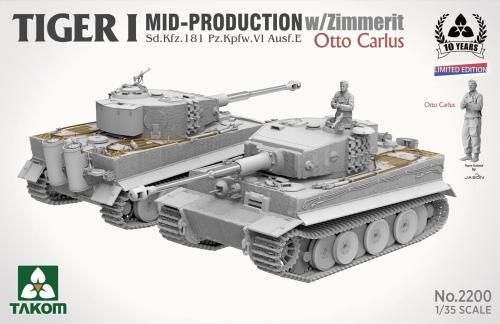 Tiger I Mid Production w/zimmerit Sd.Kfz. 181 Pz.Kpfw. VI Ausf. E Otto Carius 1:35