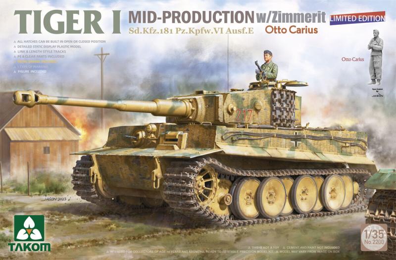 Tiger I Mid Production w/zimmerit Sd.Kfz. 181 Pz.Kpfw. VI Ausf. E Otto Carius 1:35
