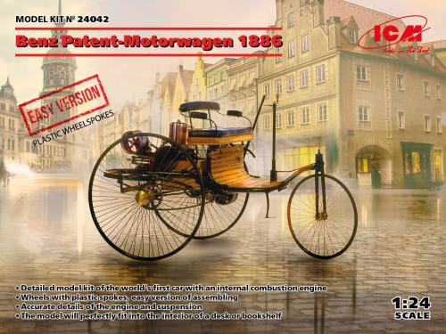 Benz Patent-Motorwagen 1886 - Easy Version w Plastic Wheelspokes