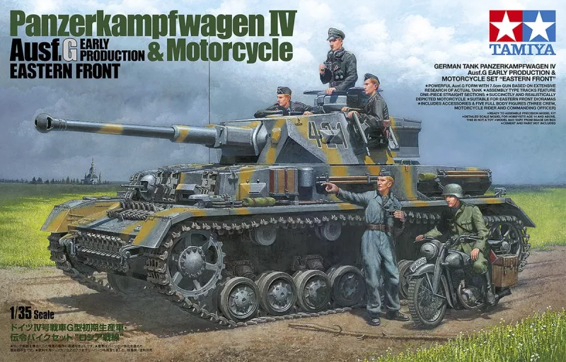 Panzerkampfwagen IV Ausf G. Early Production & Motorcycle Eastern Front 1/35