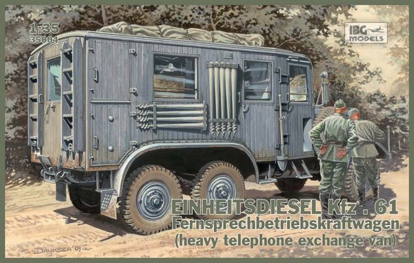 Einheitsdiesel Kfz. 61 Fernsprechbetriebskraftwagen (heavy telephone exchange van) 1/35