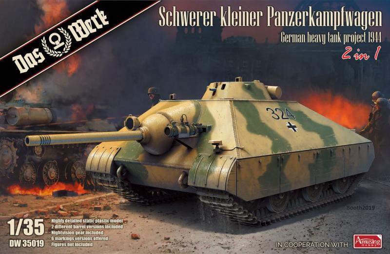 Schwerer kleiner Panzerkampfwagen German heavy tank project 1944 - 2 in 1 1/35