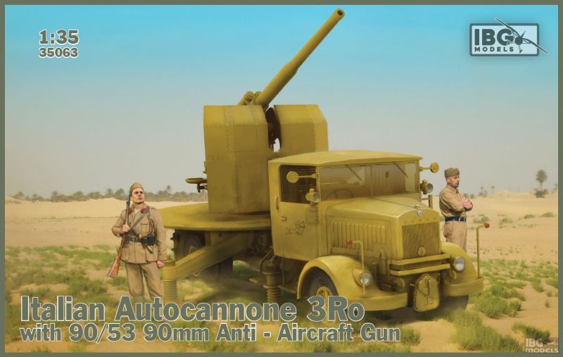 Italian Autocannone 3RO with 90/53 90mm Anti-Aircraft Gun 1/35