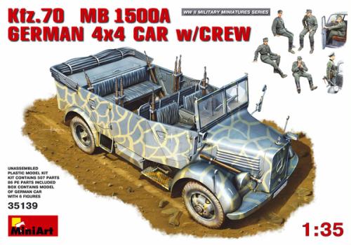 Kfz.70 MB 1500A German 4x4 Car w/Crew WW II Military Miniatures Series 1:35