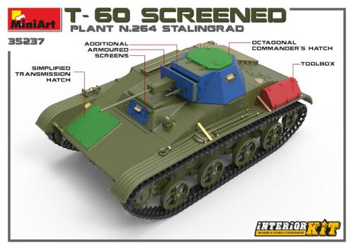 T-60 Screened (Plant No.264,Stalingrad) Interior Kit 1:35