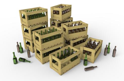 Wine Bottles & Wooden Crates 1:35