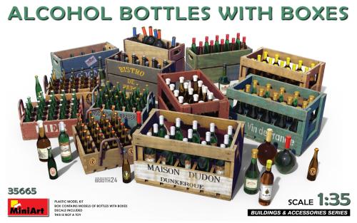 Alcohol Bottles With Boxes 1:35
