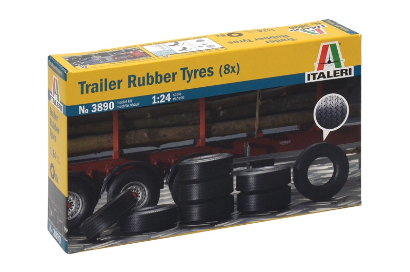 Trailer Rubber Tyres 1/24