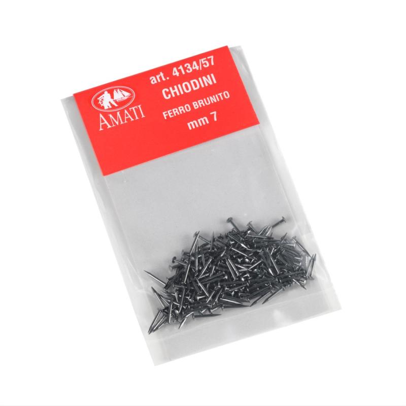 Svarta spikar 7mm med runt huvud (0,8 mm) (100-pack)