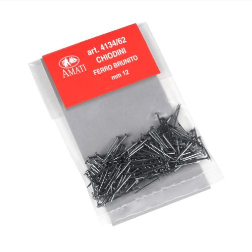 Svarta spikar 12mm med runt huvud (0,8 mm) (100-pack)