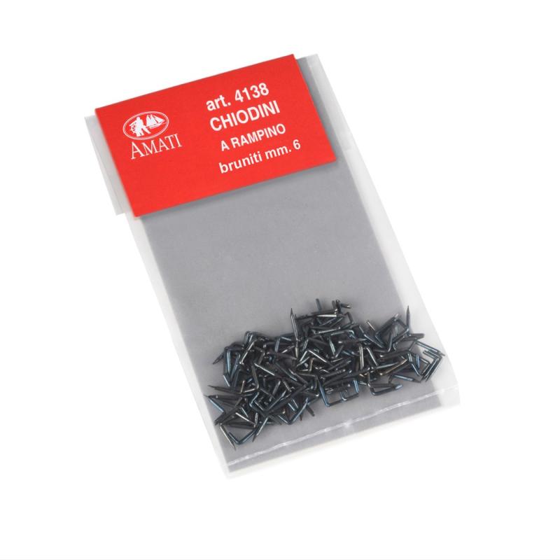 Svarta spikar 6mm, vinklade, utan huvud (100-pack)