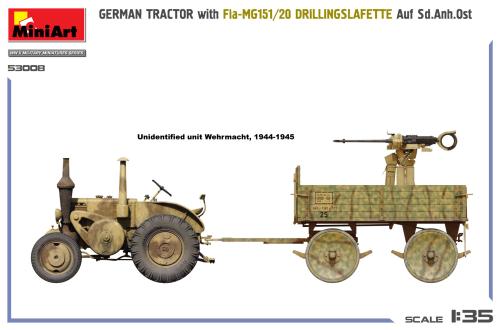 German Tractor med Fla-MG151/20 Drillingslafette Auf Sd.Anh.Ost 1:35