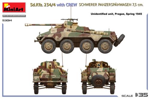 Sd.Kfz. 234/4 w/CREW Schwerer Panzerspähwagen 7,5 cm. 1:35