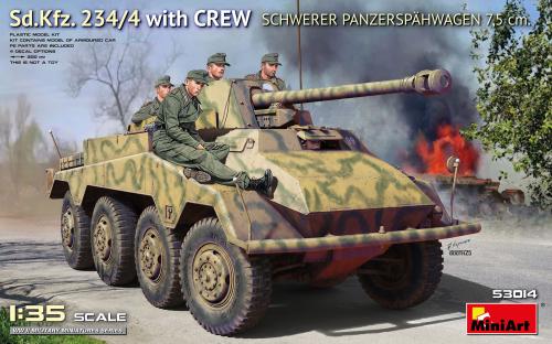 Sd.Kfz. 234/4 w/CREW Schwerer Panzerspähwagen 7,5 cm. 1:35