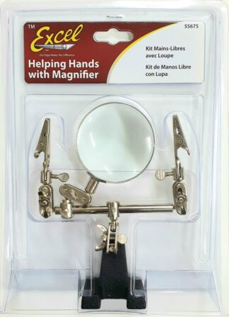 Helping hands with magnifier