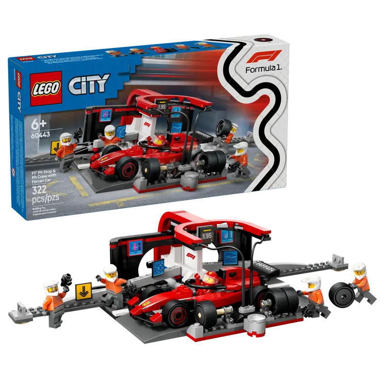 Lego City F1® Depåstopp & Depåteam med Ferraribil