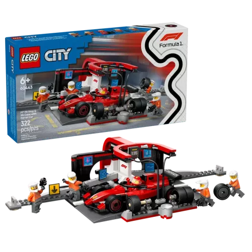 Lego City F1® Depåstopp & Depåteam med Ferraribil
