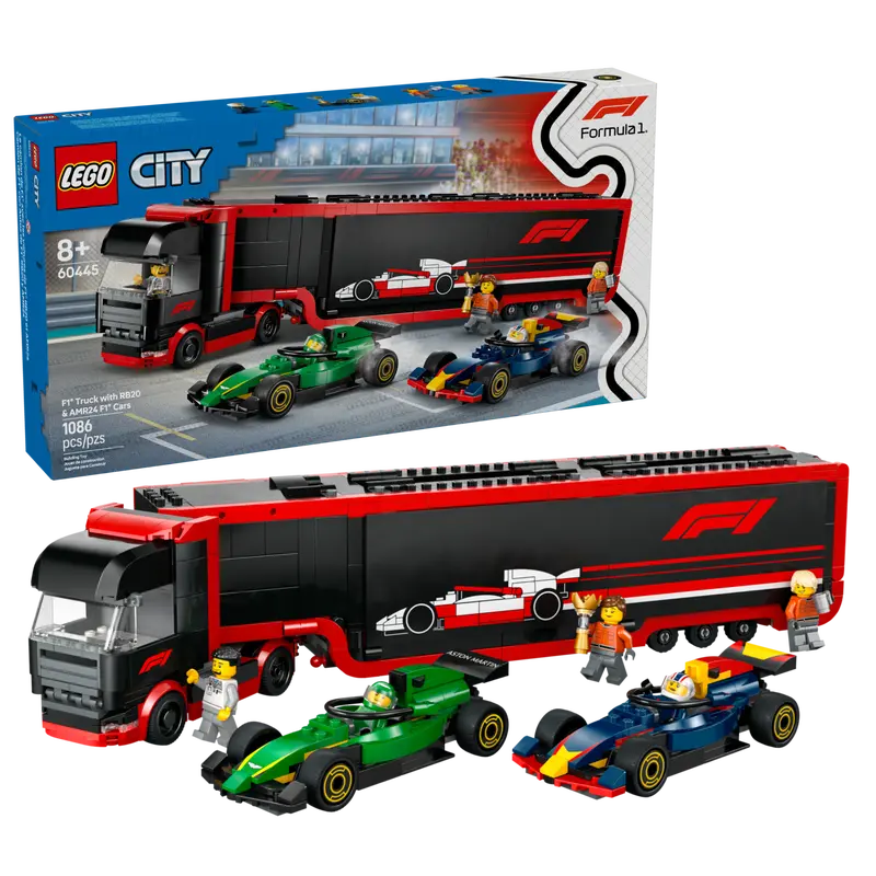 Lego City F1® Lastbil med RB20 & AMR24 F1-bilar