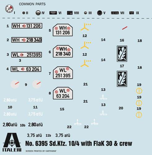 Sd.Kfz 10/4 with flak 30 and crew 1/35