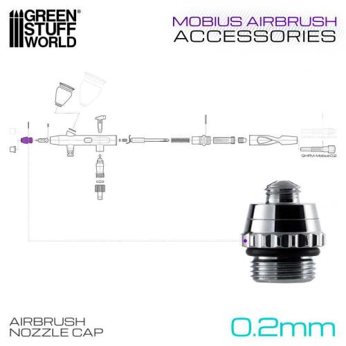 Premium Series GHPM-Mobius Airbrush: Airbrush Nozzle Cap (0.2mm)