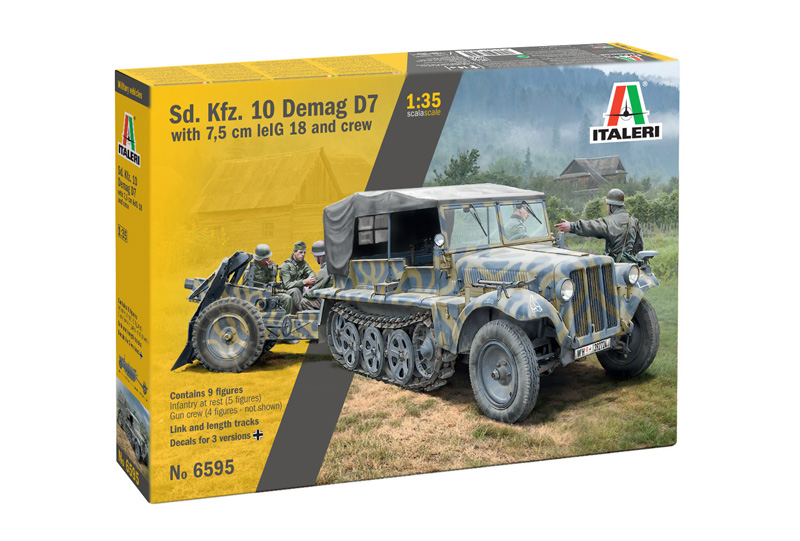Sd. Kfz. 10 Demag D7 with 7,5 cm leIG 18 and crew 1/35