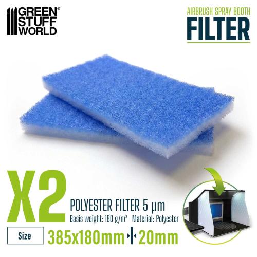 Airbrush spray booth filters x2