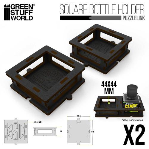 Square bottle Holder for Cement glue x2